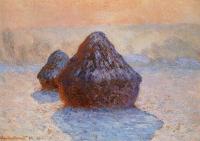 Monet, Claude Oscar - Grainstacks, White Frost Effect